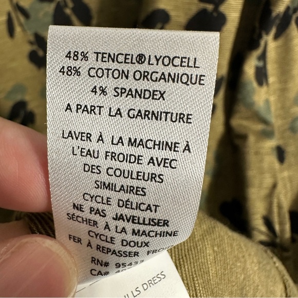 Toad & Co Windmere long sleeve dress, color is "fir" w/scattered florals, fall - Picture 7 of 11